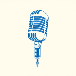 Blue Ink Minimal Shading Microphone Tattoo