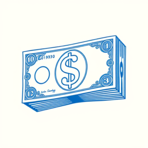 Blue Ink Minimal Shading Money Tattoo