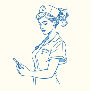 Blue Ink Minimal Shading Nurse Tattoo