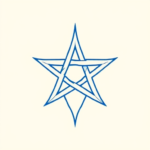 Blue Ink Minimal Shading Pentagram Tattoo