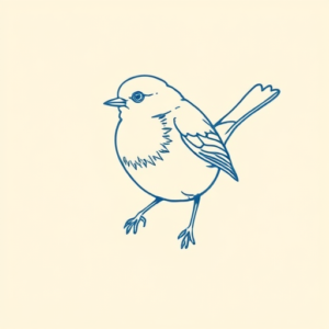Blue Ink Minimal Shading Robin Tattoo
