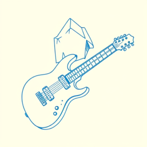 Blue Ink Minimal Shading Rock Tattoo