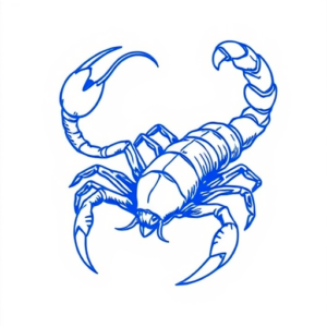 Blue Ink Minimal Shading Scorpio Tattoo