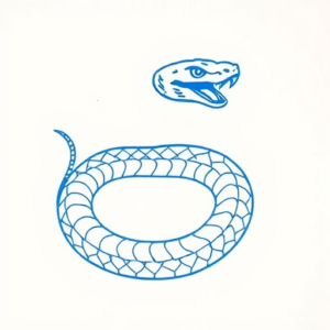 Blue Ink Minimal Shading Serpent Tattoo