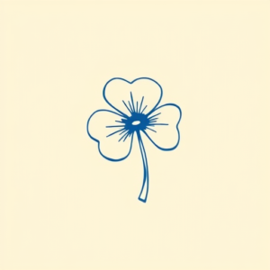 Blue Ink Minimal Shading Shamrock Tattoo
