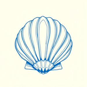 Blue Ink Minimal Shading Shellback Tattoo