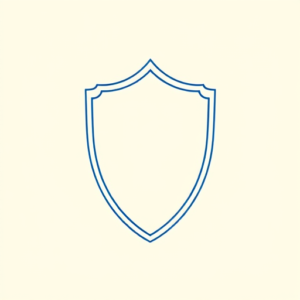 Blue Ink Minimal Shading Shield Tattoo