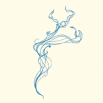 Blue Ink Minimal Shading Smoke Tattoo