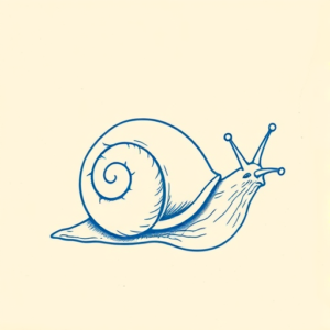 Blue Ink Minimal Shading Snail Tattoo