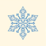 Blue Ink Minimal Shading Snowflake Tattoo