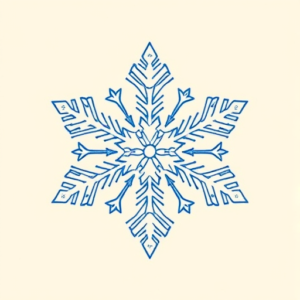 Blue Ink Minimal Shading Snowflake Tattoo