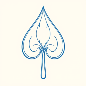 Blue Ink Minimal Shading Spade Tattoo