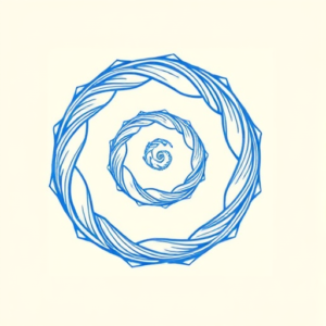 Blue Ink Minimal Shading Spiral Tattoo