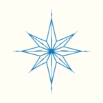Blue Ink Minimal Shading Star Tattoo