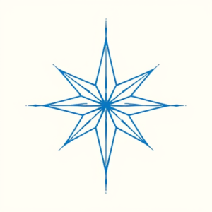 Blue Ink Minimal Shading Star Tattoo