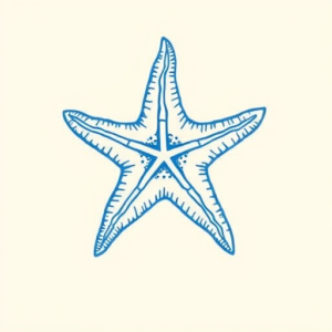 Blue Ink Minimal Shading Starfish Tattoo
