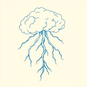 Blue Ink Minimal Shading Storm Tattoo