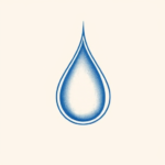 Blue Ink Minimal Shading Teardrop Tattoo