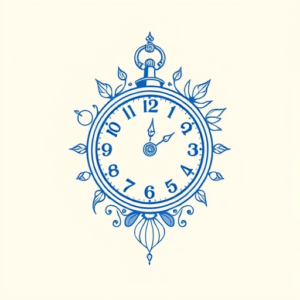 Blue Ink Minimal Shading Time Tattoo