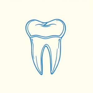 Blue Ink Minimal Shading Tooth Tattoo