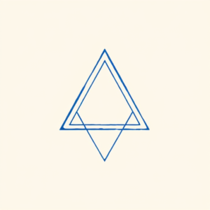 Blue Ink Minimal Shading Triangle Tattoo