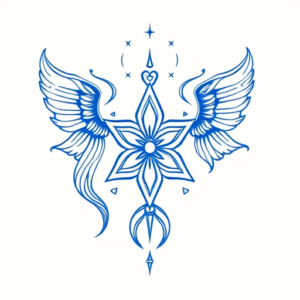 Blue Ink Minimal Shading Trinity Tattoo
