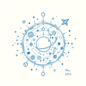 Blue Ink Minimal Shading Universe Tattoo