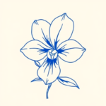 Blue Ink Minimal Shading Violet Tattoo