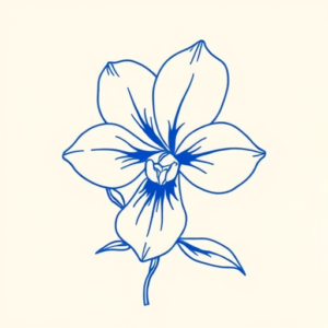 Blue Ink Minimal Shading Violet Tattoo