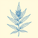 Blue Ink Minimal Shading Weed Tattoo