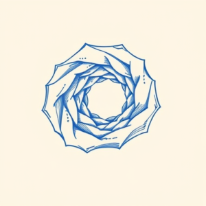 Blue Ink Minimal Shading Wormhole Tattoo