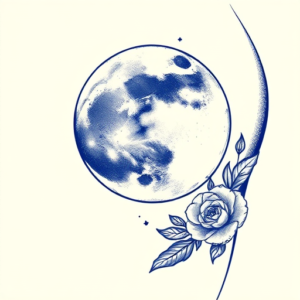 Blue Ink Moon Tattoo