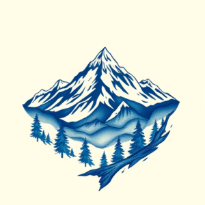Blue Ink Mountain Tattoo