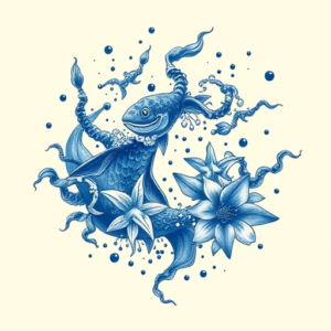 Blue Ink Ocean Tattoo