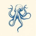 Blue Ink Octopus Tattoo