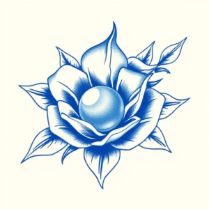 Blue Ink Pearl Tattoo