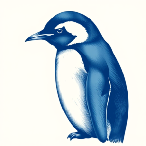 Blue Ink Penguin Tattoo