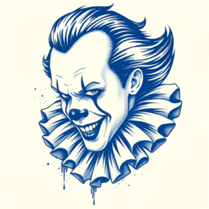 Blue Ink Pennywise Tattoo