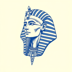 Blue Ink Pharaoh Tattoo