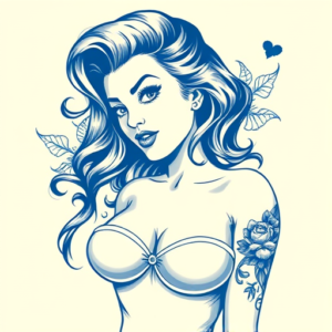 Blue Ink Pinup Tattoo