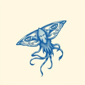 Blue Ink Planchette Tattoo