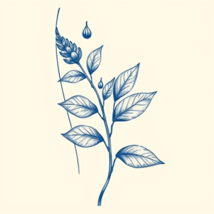 Blue Ink Plant Tattoo