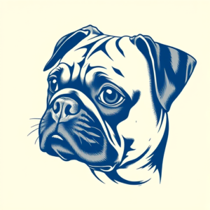 Blue Ink Pug Tattoo