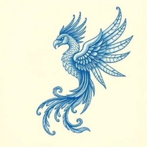 Blue Ink Quetzalcoatl Tattoo