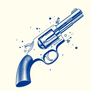 Blue Ink Revolver Tattoo