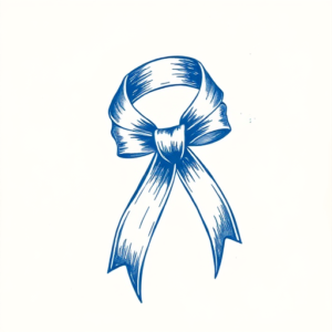 Blue Ink Ribbon Tattoo