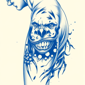 Blue Ink Rock Tattoo