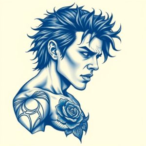 Blue Ink Rockstar Tattoo