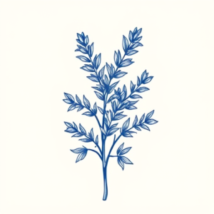 Blue Ink Rosemary Tattoo