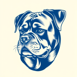 Blue Ink Rottweiler Tattoo